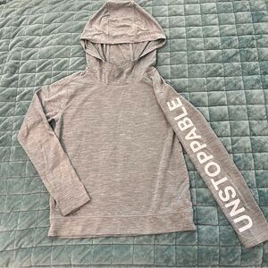 Girls Athleta Gray Long Sleeve Hoodie Tee